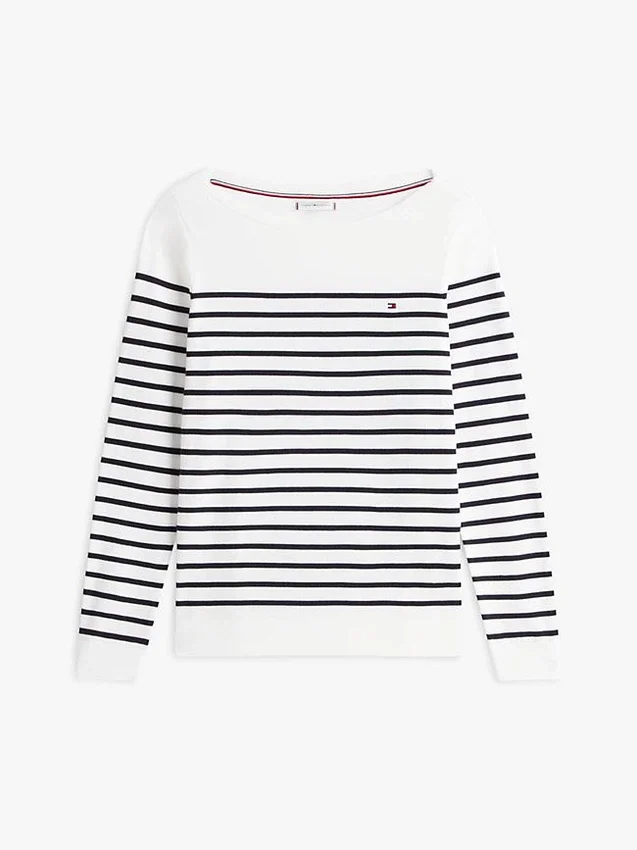 Jersey de cuello barco a rayas Jersey de cuello barco a rayas