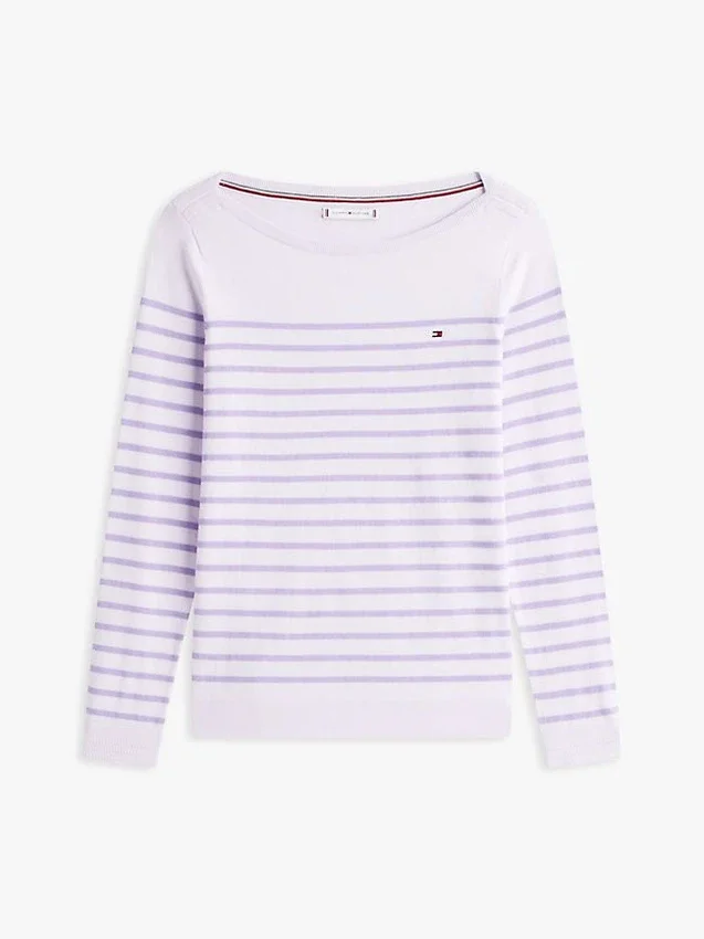 Jersey de cuello barco a rayas Jersey de cuello barco a rayas