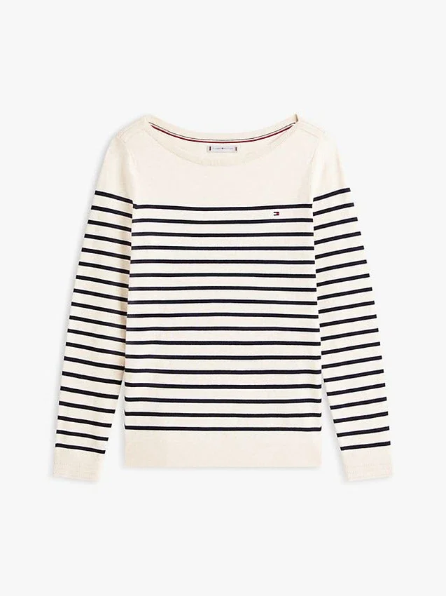 Jersey de cuello barco a rayas Jersey de cuello barco a rayas