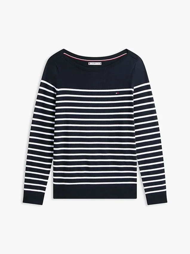 Jersey de cuello barco a rayas Jersey de cuello barco a rayas