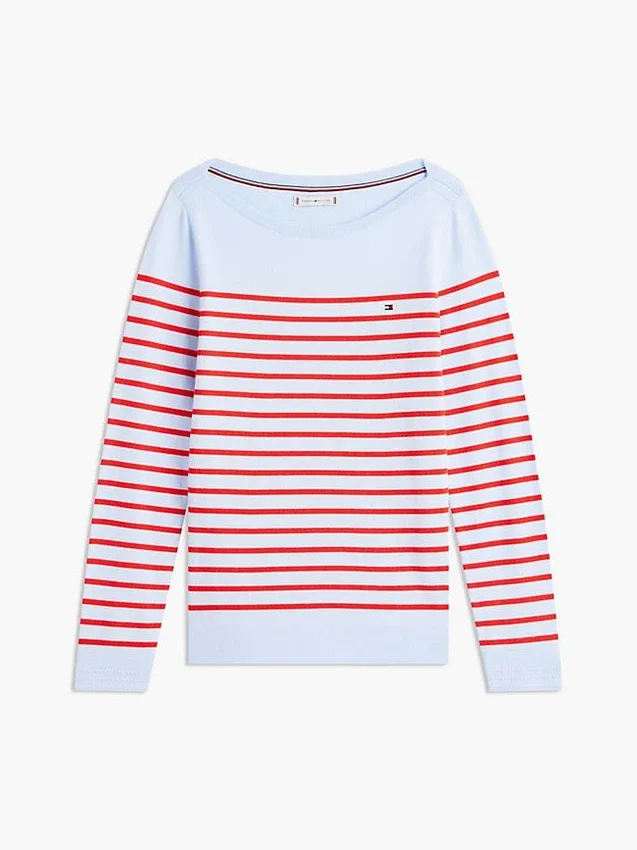 Jersey de cuello barco a rayas Jersey de cuello barco a rayas
