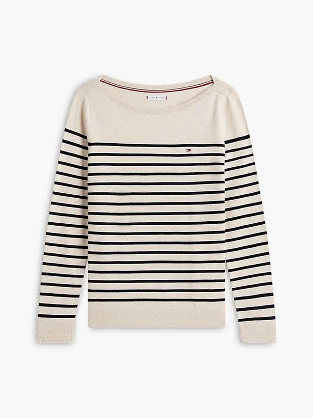 Jersey de cuello barco a rayas Jersey de cuello barco a rayas