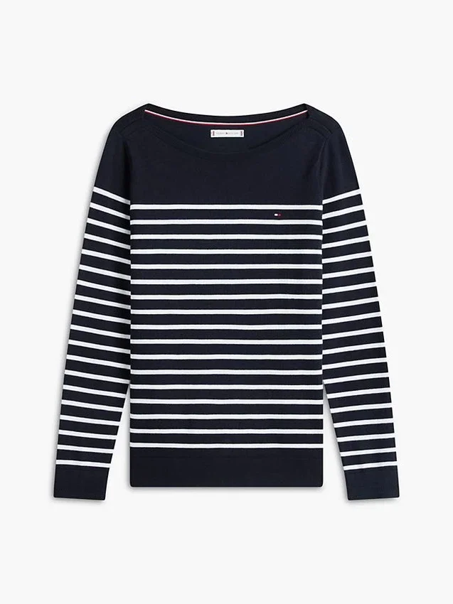 Jersey de cuello barco a rayas Jersey de cuello barco a rayas