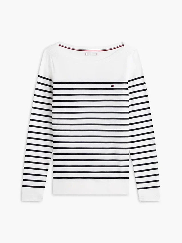 Jersey de cuello barco a rayas Jersey de cuello barco a rayas