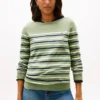 Jersey de cuello barco con rayas multicolores