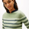 Jersey de cuello barco con rayas multicolores