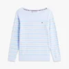 Jersey de cuello barco con rayas multicolores