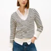 Jersey de cuello en V a rayas