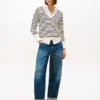 Jersey de cuello en V a rayas