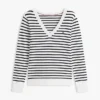 Jersey de cuello en V a rayas