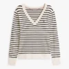 Jersey de cuello en V a rayas
