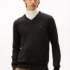 Jersey de cuello en V con logotipo liso