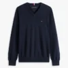 Jersey de cuello en V con logotipo liso