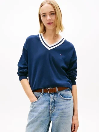Jersey de cuello en V de corte holgado de Tommy Jeans