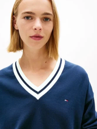 Jersey de cuello en V de corte holgado de Tommy Jeans