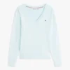 Jersey de cuello en V de mezcla de viscosa