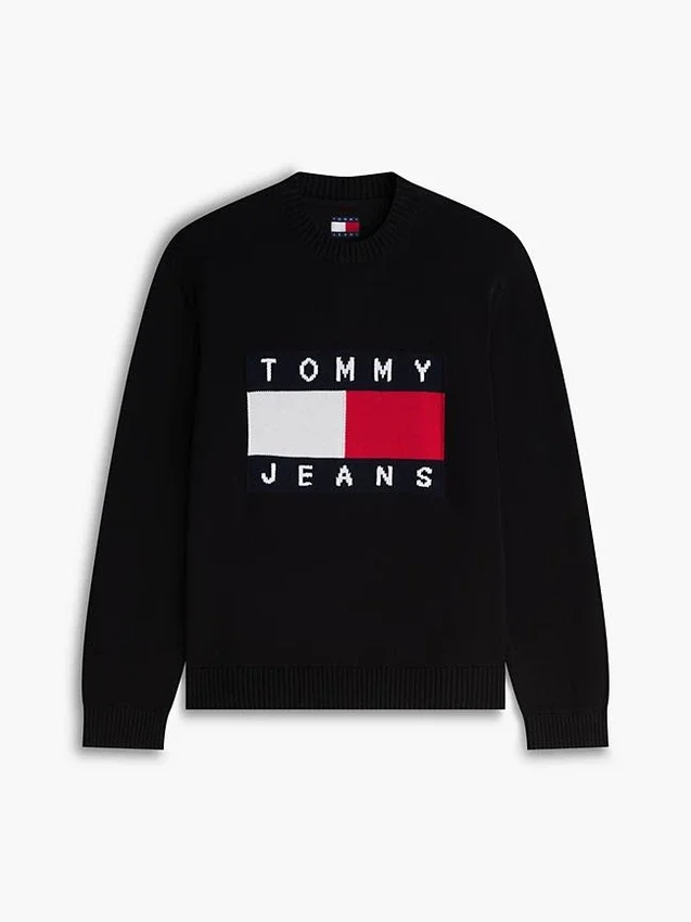 Jersey de cuello redondo con logotipo de bandera de Tommy Jeans Jersey de cuello redondo con logotipo de bandera de Tommy Jeans
