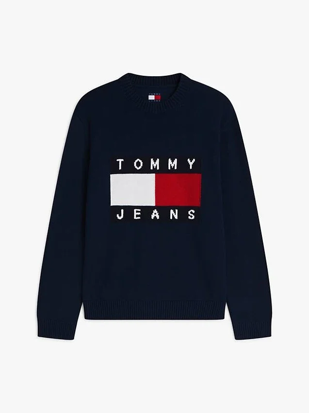 Jersey de cuello redondo con logotipo de bandera de Tommy Jeans Jersey de cuello redondo con logotipo de bandera de Tommy Jeans