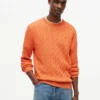 Jersey de cuello redondo con punto trenzado Jersey de cuello redondo con punto trenzado