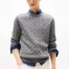 Jersey de cuello redondo con punto trenzado Jersey de cuello redondo con punto trenzado