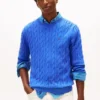 Jersey de cuello redondo con punto trenzado Jersey de cuello redondo con punto trenzado