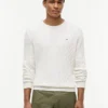 Jersey de cuello redondo con punto trenzado Jersey de cuello redondo con punto trenzado