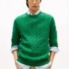 Jersey de cuello redondo con punto trenzado Jersey de cuello redondo con punto trenzado
