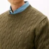 Jersey de cuello redondo con punto trenzado