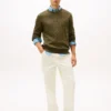 Jersey de cuello redondo con punto trenzado