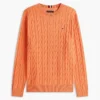 Jersey de cuello redondo con punto trenzado Jersey de cuello redondo con punto trenzado