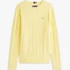Jersey de cuello redondo con punto trenzado Jersey de cuello redondo con punto trenzado