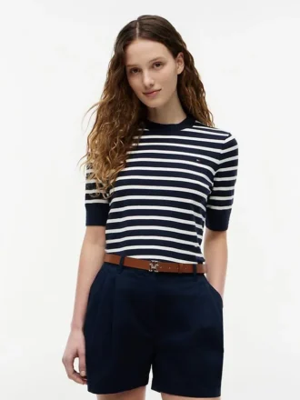 Jersey de cuello redondo y manga corta
