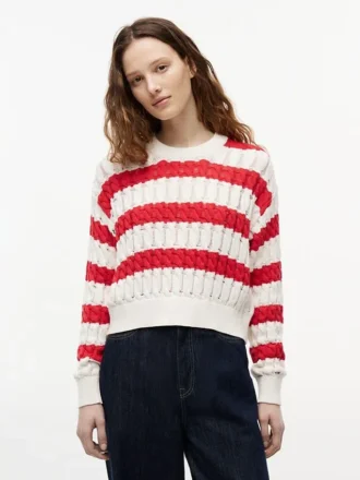 Jersey de punto trenzado a rayas de Tommy Jeans