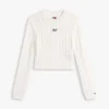 Jersey de punto trenzado con logotipo de Tommy Jeans