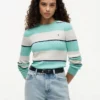 Jersey de punto trenzado con rayas de rugby