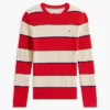 Jersey de punto trenzado con rayas de rugby