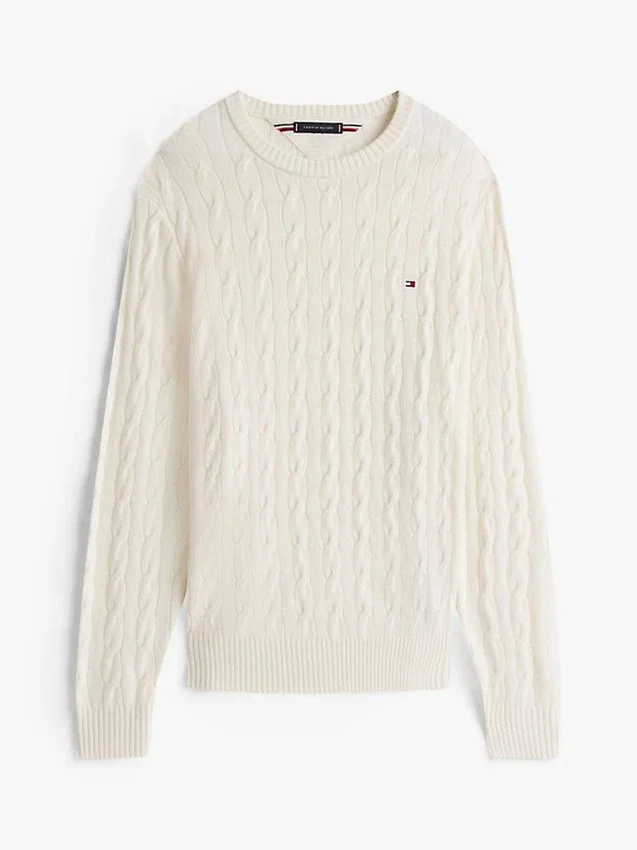 Jersey de punto trenzado de lana de cordero Jersey de punto trenzado de lana de cordero