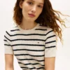 Jersey de punto trenzado de manga corta