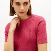 Jersey de punto trenzado de manga corta