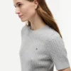 Jersey de punto trenzado de manga corta