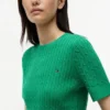 Jersey de punto trenzado de manga corta