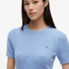 Jersey de punto trenzado de manga corta