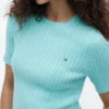 Jersey de punto trenzado de manga corta