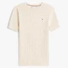 Jersey de punto trenzado de manga corta