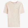 Jersey de punto trenzado de manga corta