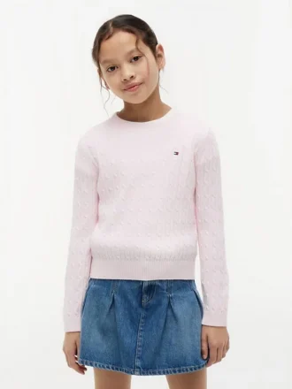 Jersey de punto trenzado para niña