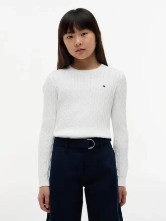 Jersey de punto trenzado para niña