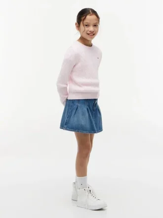 Jersey de punto trenzado para niña
