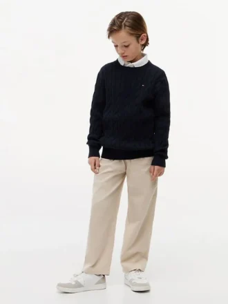 Jersey de punto trenzado para niña