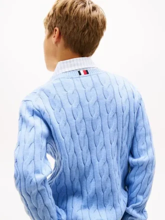 Jersey de punto trenzado para niña